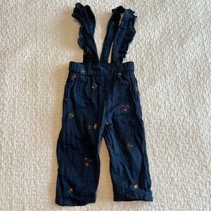 ✨ Bout’Chou Girl’s Blue Floral Overalls 18 Months